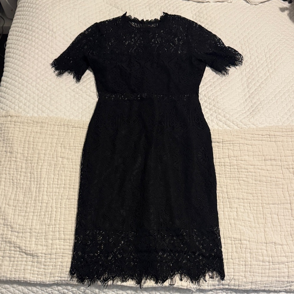 Lulu's Black Lace Midi Dress